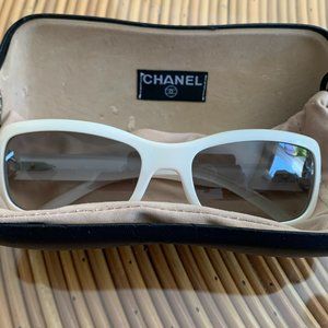 Authentic Chanel Sunglasses In White Colorway.